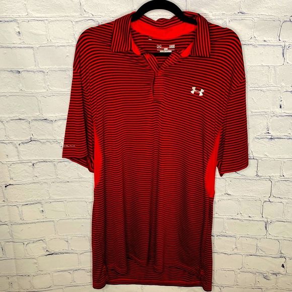 Red and Black Striped Under Armour T-Shirt - Picture 2 of 5